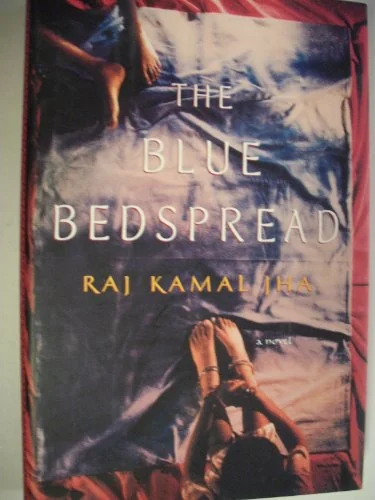 The blue bedspread