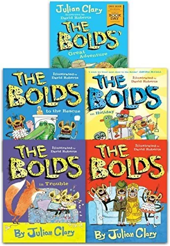 Julian Clary Collection 5 Books Set - The Bolds, the Rescue, on Holiday, in Trouble (Hardcover), The Bolds' Great Adventure: World Book Day 2018